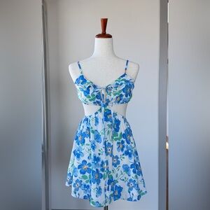Princess Polly White and Blue Floral Mini Dress
